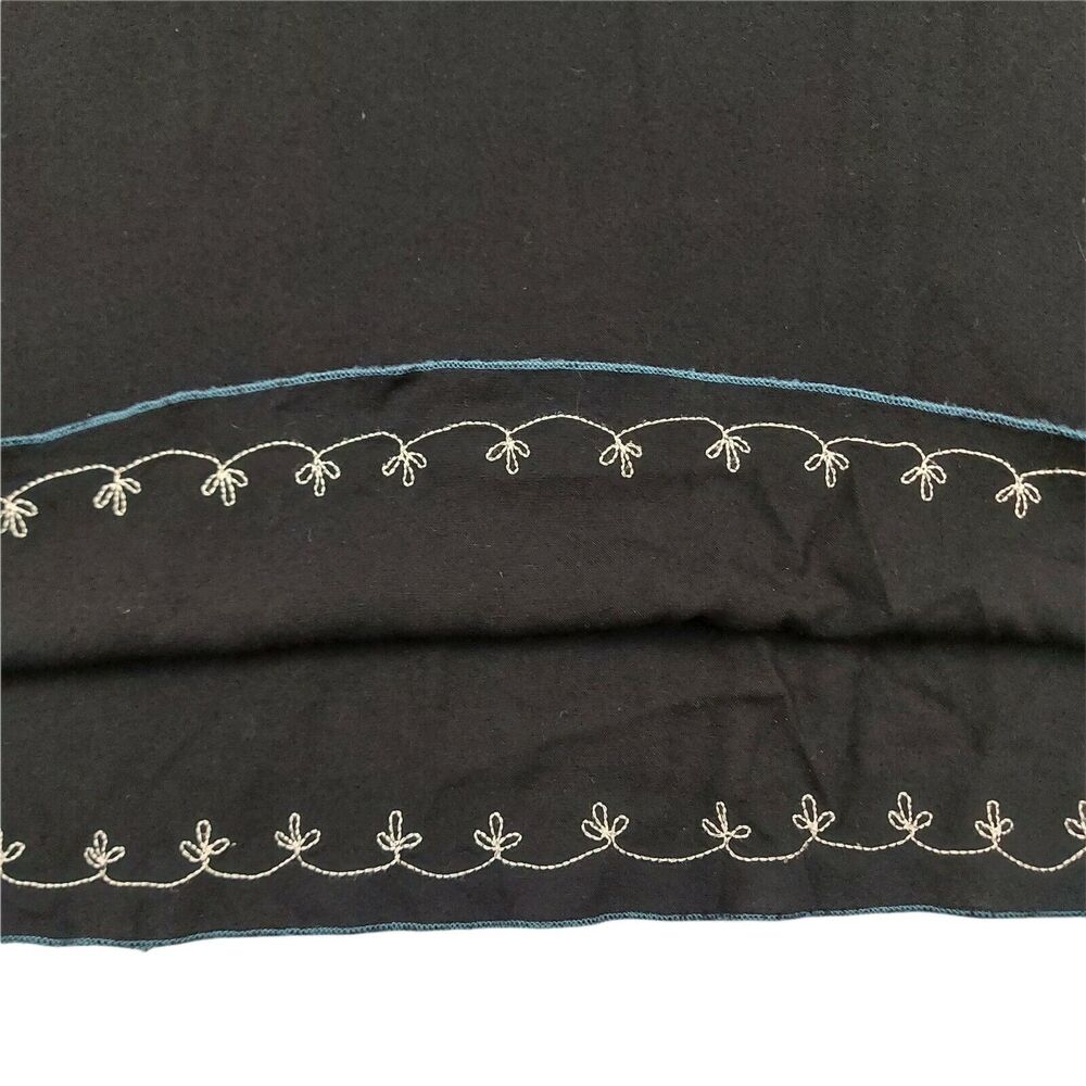 Lucky Brand Shift Dress Womens Small Black Embroidery Bohemian Boho 3/4 Sleeve - Picture 5 of 9